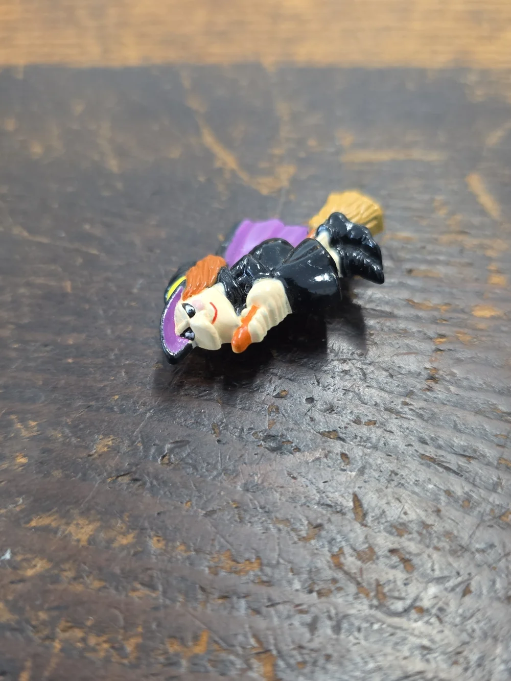 Russ Halloween Witch Brooch with Purple Cape and Black Hat